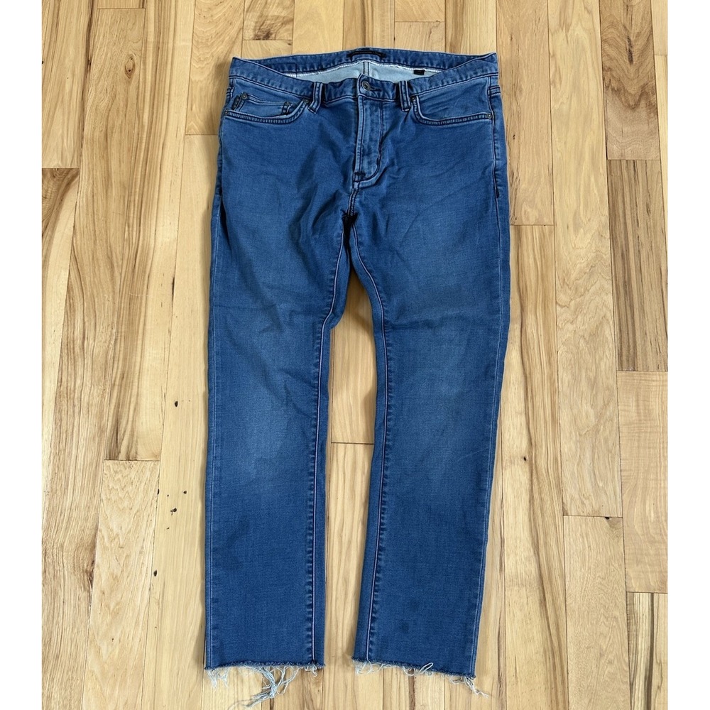 John Varvatos Jeans Mens 33x28 Blue Wight Skinny Slim Fit Stretch Denim